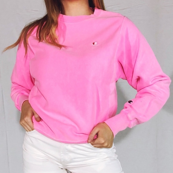 pink champion crewneck